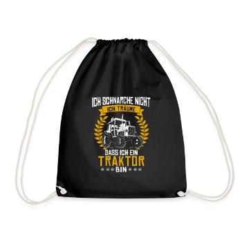 Ich schnarche nicht ich träume Traktor - Turnbeutel - Schwarz - Vorne