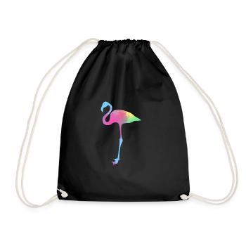 Flamingo - Turnbeutel - Schwarz - Vorne