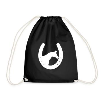 Fer à cheval tête de cheval amoureux cadeau - Sac de sport léger - noir - Devant
