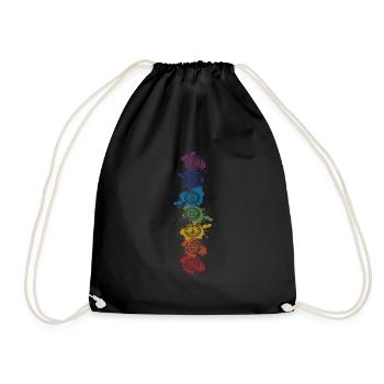 Chakra Elements Splash - Buddha, Buddhism, Yoga - Drawstring Bag - black - Front