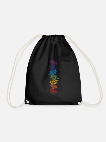 Chakra Elements Splash - Buddha, Buddhism, Yoga - Drawstring Bag - black