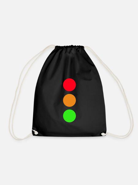 Traffic light - Drawstring Bag - black