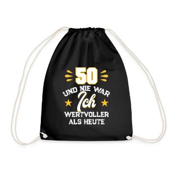 50th birthday award Gift for the 50th birthday - Drawstring Bag - black - Front