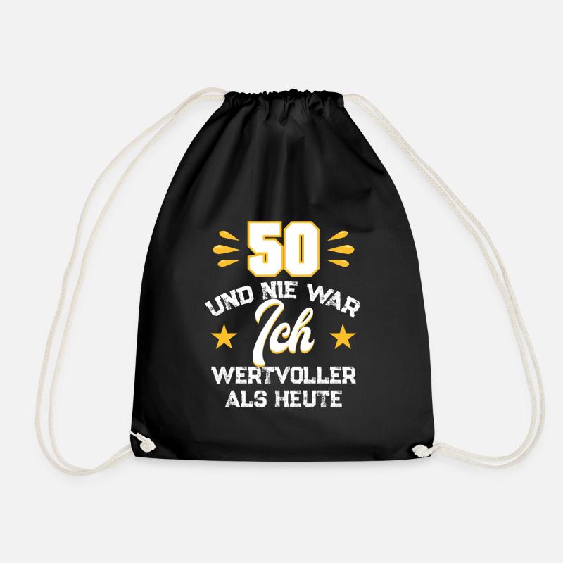 spruch zum 50. Geburtstag Geschenk zum 50. - Turnbeutel - Schwarz
