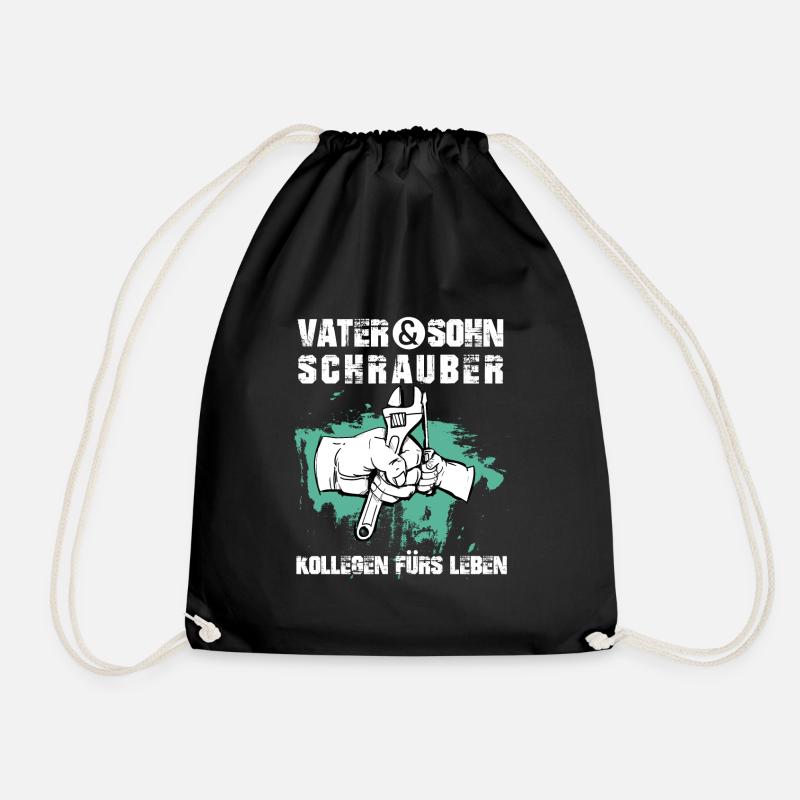 Vater & Sohn Schrauber - Turnbeutel - Schwarz