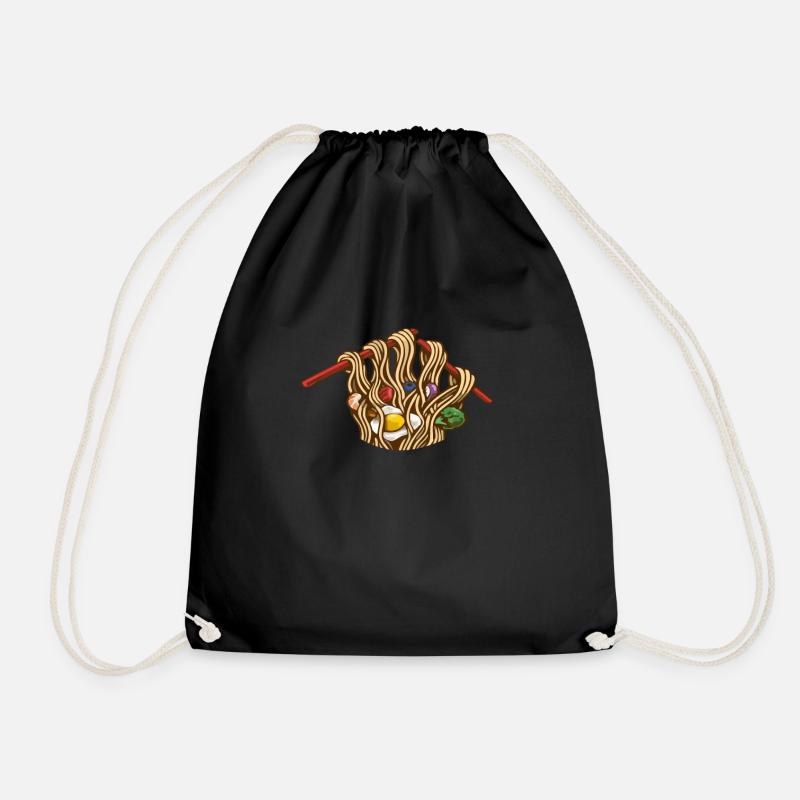 Ramen noodles Japanese gift - Drawstring Bag - black
