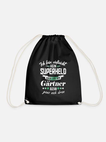 Superheld Gärtner - Turnbeutel - Schwarz