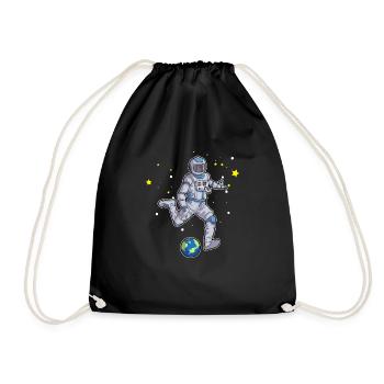 Cadeau d'espace astronaute de football - Sac de sport léger - noir - Devant