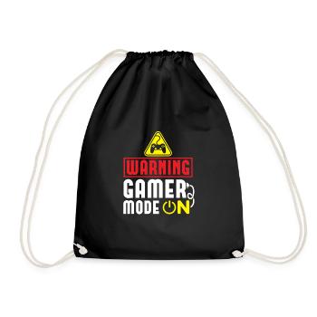 Gamer Mode ON! Lustiges Gamer Geschenk - Turnbeutel - Schwarz - Vorne