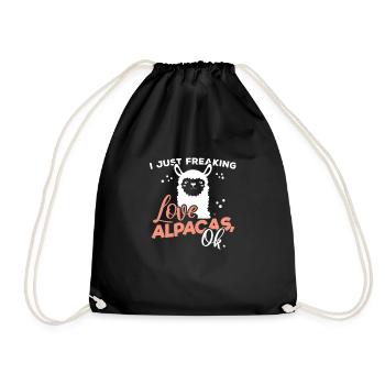 J’aime les alpagas - L’amour alpagas - Sac de sport léger - noir - Devant