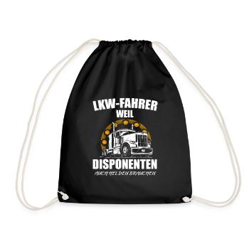 Truck drivers because dispatchers also need heroes - Drawstring Bag - black - Front