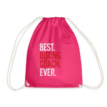 Best Boxing Coach Ever Boxer Trainer Gift Fighting - Drawstring Bag - fuchsia - Front