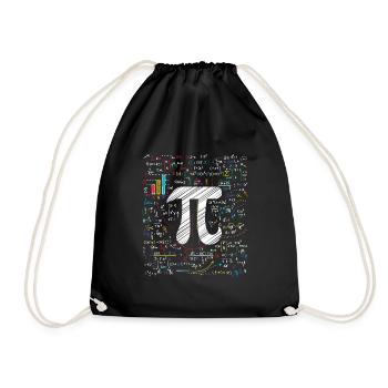 Pi Day Math Equation Math Teacher Student Geek Gif - Drawstring Bag - black - Front