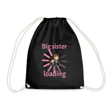 Big sister invites loading Childbirth Pregnant - Drawstring Bag - black - Front