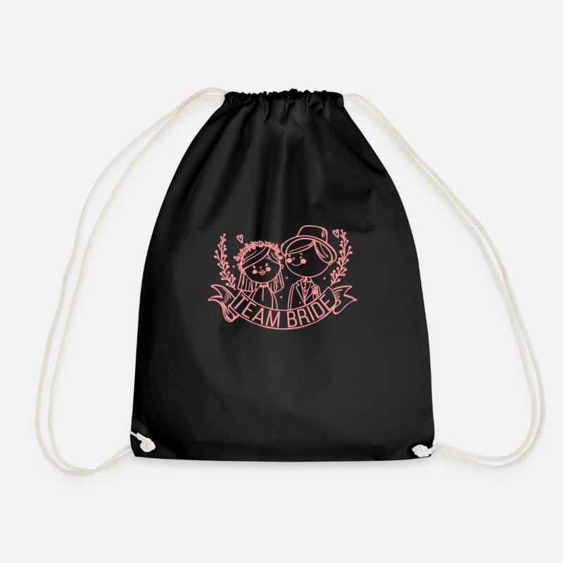 Team bride wedding hen party - Drawstring Bag - black