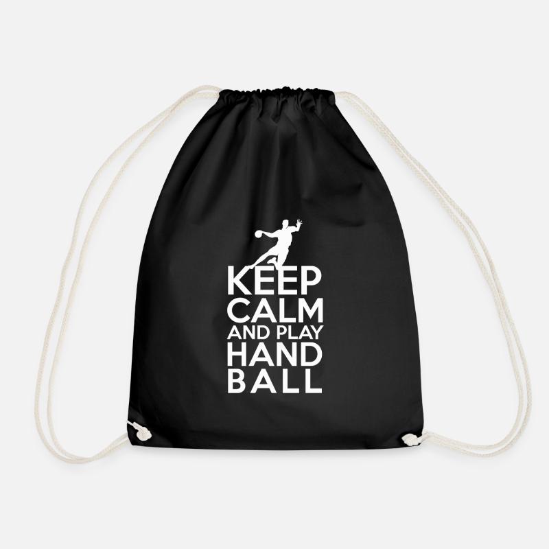 Keep calm Bleib ruhig und spiel Handball - Turnbeutel - Schwarz