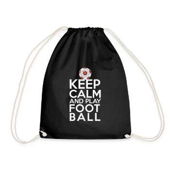 Restez calme Restez calme et jouez au football - Sac de sport léger - noir - Devant