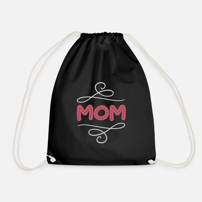 MOM best gift for new mom - Drawstring Bag - black