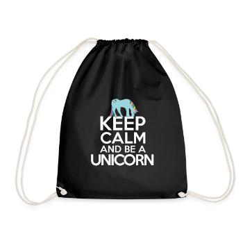 Restez calme Restez calme et soyez une licorne - Sac de sport léger - noir - Devant