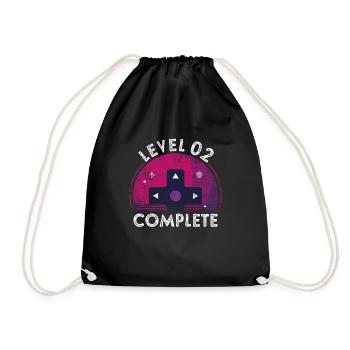 2nd Wedding Anniversary Gifts Level 2 Complete Gam - Drawstring Bag - black - Front