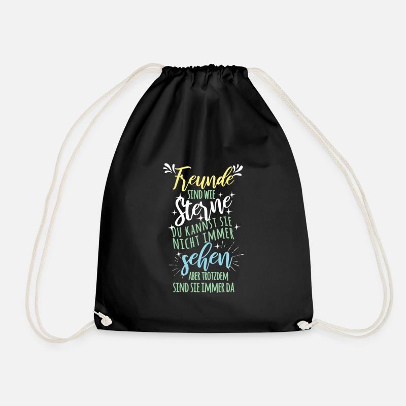 Friends are like stars. You can't always do them - Drawstring Bag - black