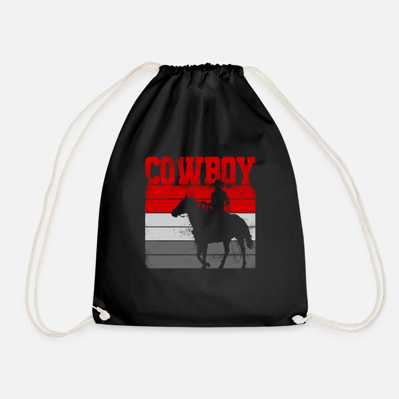 Cowboy Westernreiter Pferd - Turnbeutel - Schwarz
