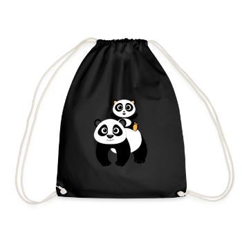 Panda bear design panda bears - Drawstring Bag - black - Front