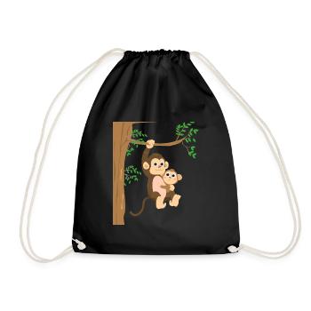 Retour à la conception du singe de la jungle - Sac de sport léger - noir - Devant