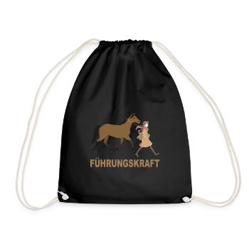 Führungskraft Pferde Mädchen - Turnbeutel - Schwarz - Vorne