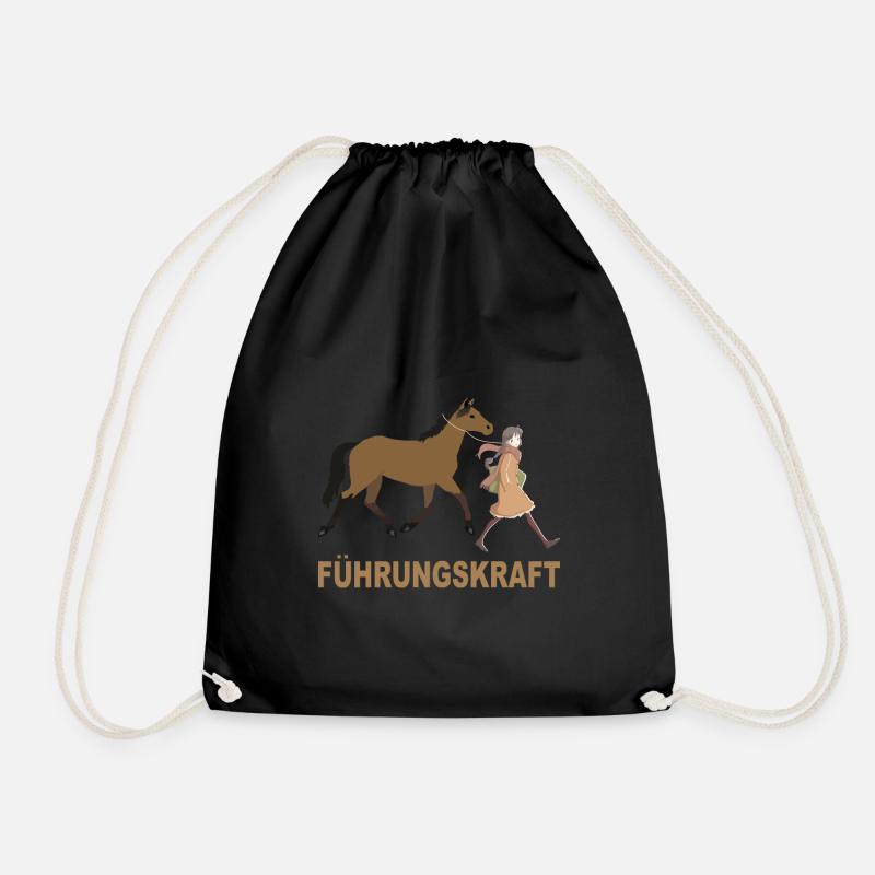 Führungskraft Pferde Mädchen - Turnbeutel - Schwarz