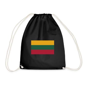 Flag Lithuania Flag, Flag of Lithuania, Lithuania - Drawstring Bag - black - Front