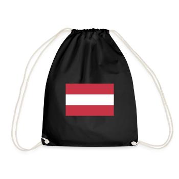Flag of Austria, Flag of Austria, Austria - Drawstring Bag - black - Front