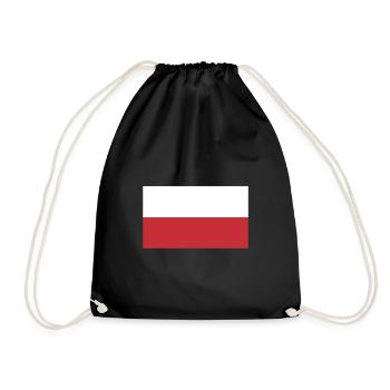 Flag of Poland, Flag of Poland, Flag of Poland - Drawstring Bag - black - Front
