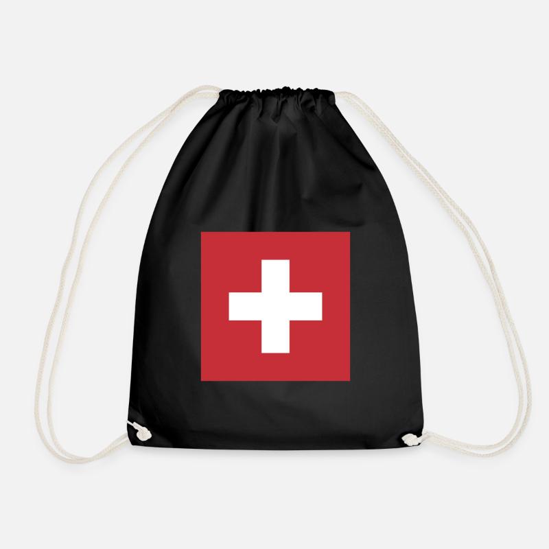 Flagge Schweiz Flagge Switzerland - Turnbeutel - Schwarz