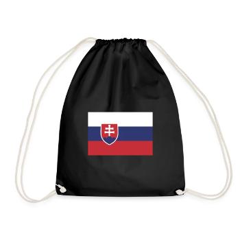 Flagge Slowakei Flagge Slovakia - Turnbeutel - Schwarz - Vorne