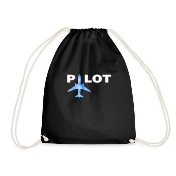 Pilot Piloten Geschenk T-Shirt - Turnbeutel - Schwarz - Vorne