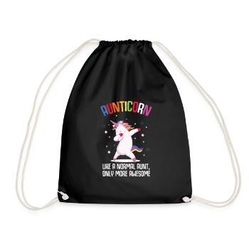 Unicorn Aunt Aunticorn Colorful Pink Funny Gift - Drawstring Bag - black - Front