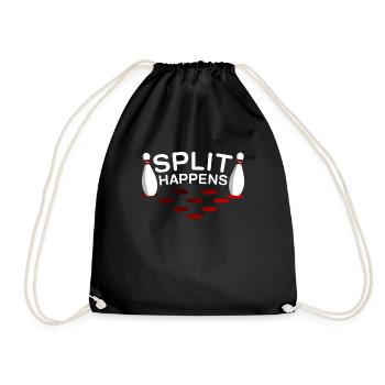 Split happens Bowling Kegeln - Turnbeutel - Schwarz - Vorne