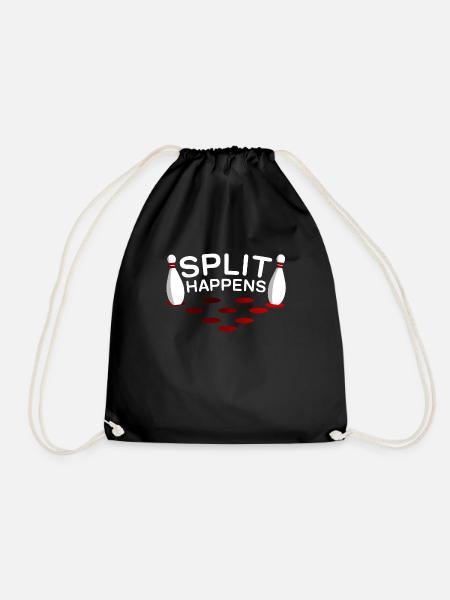 Split happens Bowling Kegeln - Turnbeutel - Schwarz