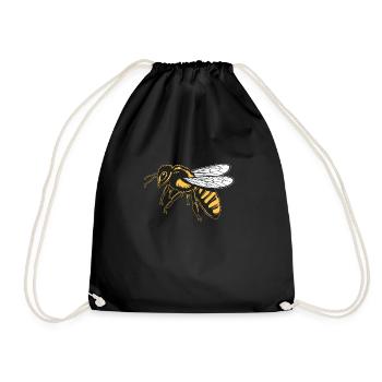 Biene Imker Bienen Imkerei - Turnbeutel - Schwarz - Vorne