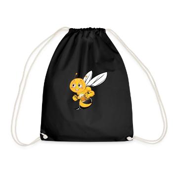 Biene Imker Bienen Geschenk Shirt - Turnbeutel - Schwarz - Vorne