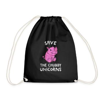 Rhino Licorne Rhino épais Chubby Chubby Cadeau - Sac de sport léger - noir - Devant