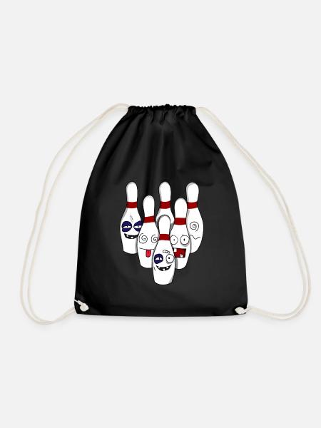 Zerstörte Bowling Bowlingkugel Kegel Kegeln - Turnbeutel - Schwarz