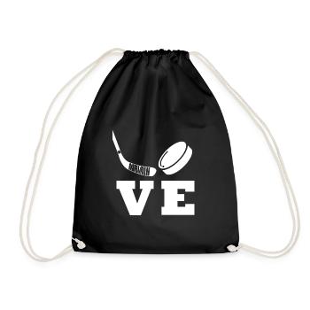 Eishockey Love Eis Hockey - Turnbeutel - Schwarz - Vorne