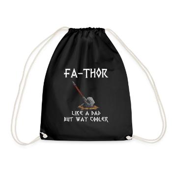 Fa-Thor Father Thor Dad Daddy Father's Day Viking - Turnbeutel - Schwarz - Vorne