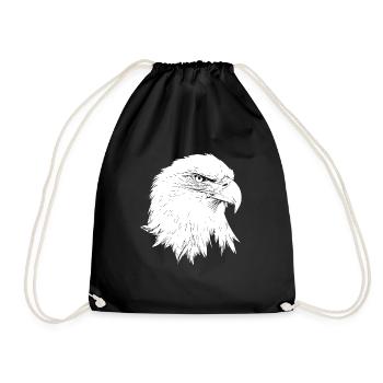 Eagle / Bald Eagle - Drawstring Bag - black - Front