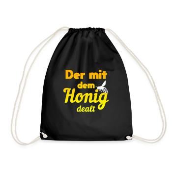 Imker Bienen Spruch Honig Geschenk - Turnbeutel - Schwarz - Vorne
