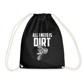 Motocross Biker Motorcycle - Drawstring Bag - black - Front
