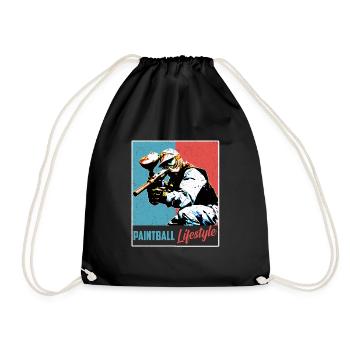 Vintage paintball - Drawstring Bag - black - Front