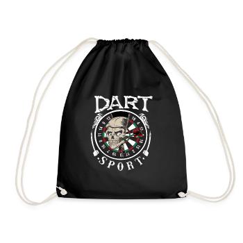 Dart Sport Darts Spruch - Turnbeutel - Schwarz - Vorne